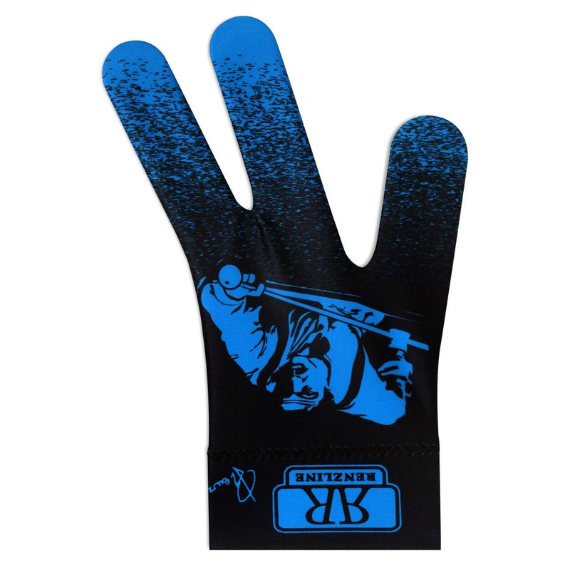 Longoni Renzline Pool CUE Glove Billiard Player - Blue/Black - for Left Hand - One Size fits All - Image 4